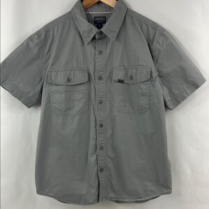 Smith's Short-Sleeve Casual Button-Down Shirt in Gray